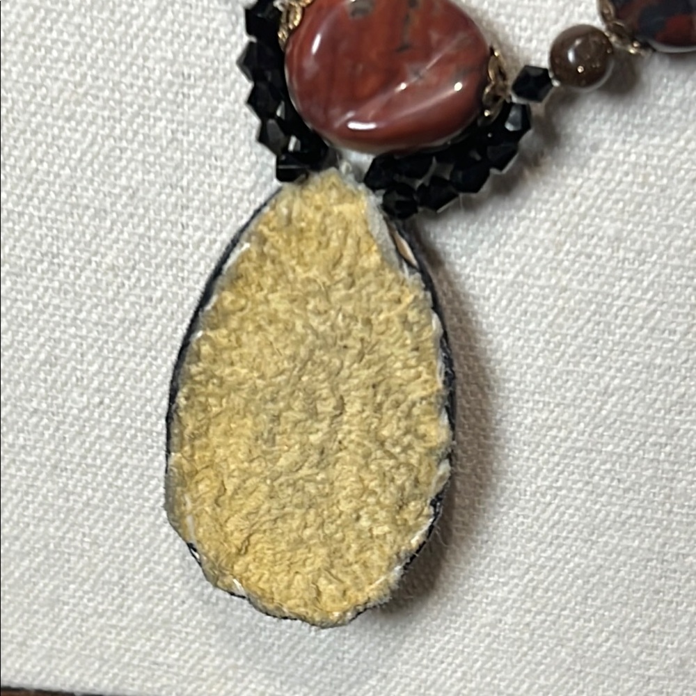 Healing Moss Agate Pendant with Red Jasper & Midnight Sandstone - Picture 8 of 11